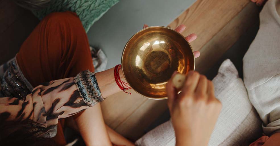 Quality of Tibetan singing bowls showing handcrafted finish and traditional design